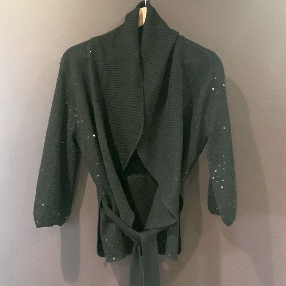 BCBG sequined merino wool cardigan - Picture 1 of 8